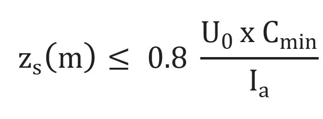 Determining the maximum earth fault loop impedance for protective 